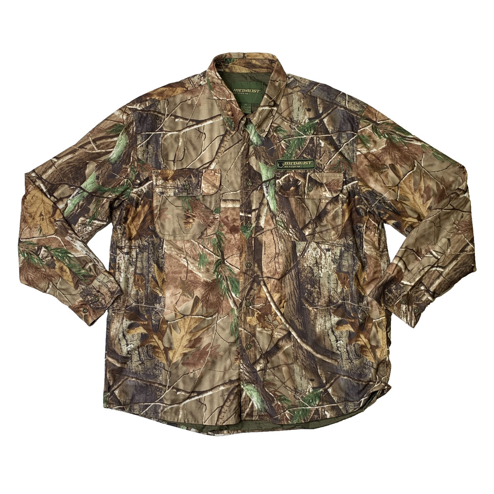 Medalist Huntgear Shirt Mens XL Extra Large Camo Long Sleeve Button Down Hunting